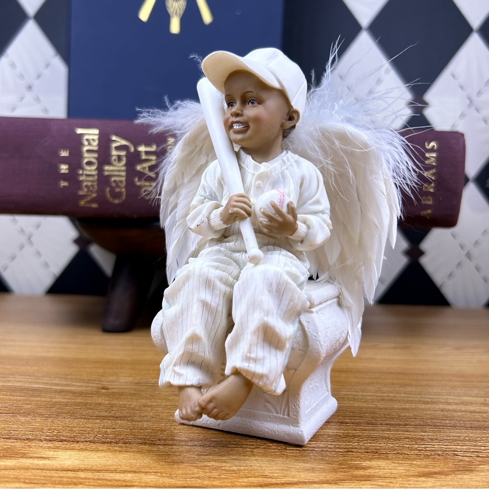 Sweet Child Angel Baseball Figurine Sculpture Whimsical Décor Collectible Rare - Picture 5 of 17